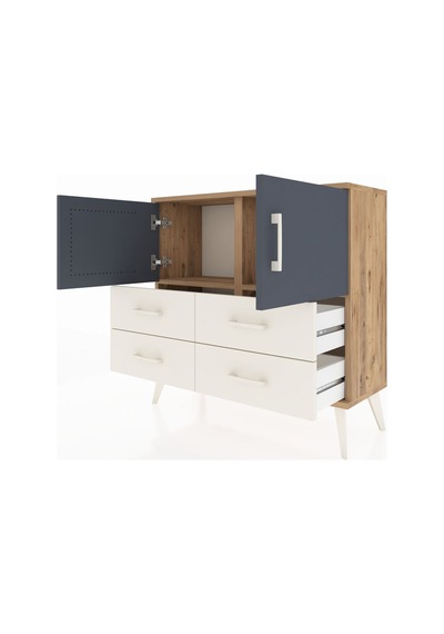 Arges Şifonyer 2 Raflı 4 Çekmeceli 2 Kapaklı 88x30x80 Çam-antrasit/aytaşı Antrasit/aytaşı Arges Şifonyer 2 Raflı 4 Çekmeceli 2 Kapaklı 88x30x80 Çam-antrasit/aytaşı Antrasit/aytaşı