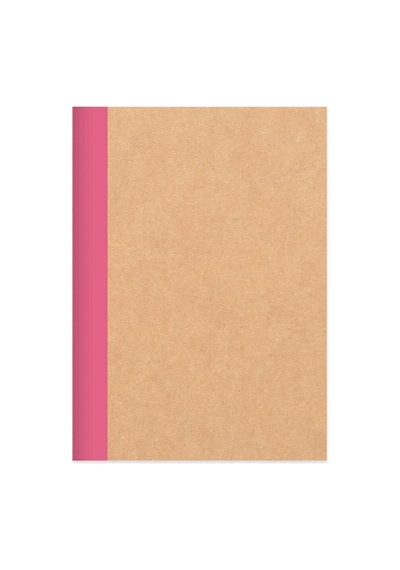 Çizgili Stickerli Kraft Kapak Defter Mavi 18,5 26 50 Yp. Pembe Çok Renkli