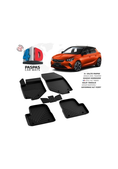 Opel Corsa F 4d Araca Özel Havuzlu Kauçuk Paspas 2019 Ve Üzeri
