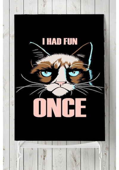 Huysuz Kedi Eğlenceli Mizahi Poster