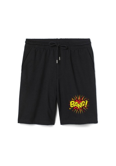 Big Bang Theory Bang Logo Erkek Siyah Şort Siyah