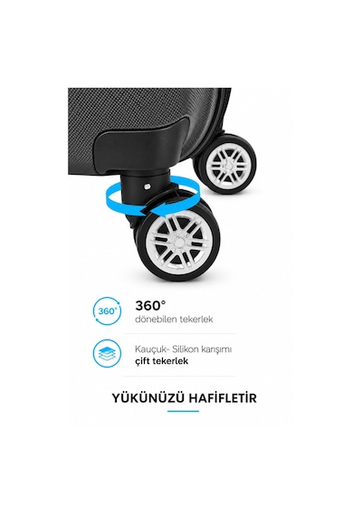 Polo&sky Altuğ Model Füme Renk Abs Kabin Küçük Boy Valiz Bavul