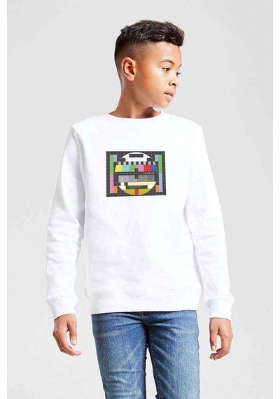 Tshirthane Sinyal Yok Baskılı Unisex Çocuk Beyaz Sweatshirt Beyaz