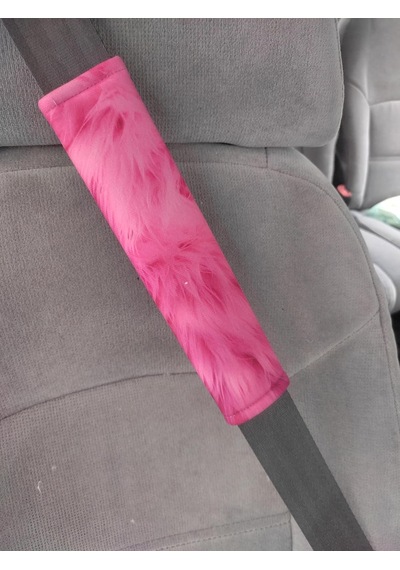 Pembe Tie-dye Desenli Emniyet Kemeri Pedi, Yumuşak Süngerli Kumaş, 26 Cm, Universal, 2 Adet