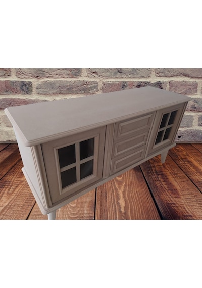 Tv Sehpa Windovs Nakış Klasik Model Ahşap Kayın Torna Retro Ayak Ham125cm Elyapım