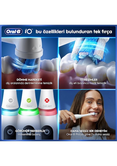 İo3 Beyaz Şarjlı/elektrikli Diş Fırçası, 1 Fırça Başlığı, Uzun Ömürlü Pil