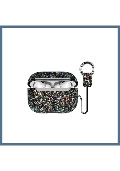 Buradabulabilirsin Onegif Apple Uyumlu AirPods 3 3.nesil Bright Simli Apple Uyumlu AirPods Kapak - Siyah Bbz