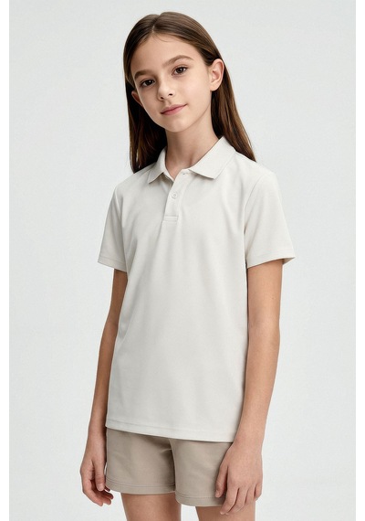 Standart Fit Basic Polo Yaka 3lü Paket Siyah-haki-ekru Unisex Çocuk T-shirt - 11330 Siyah - Beyaz