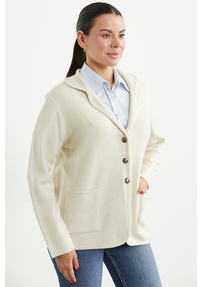 Sementa Oversize Cepli Triko Ceket - Taş