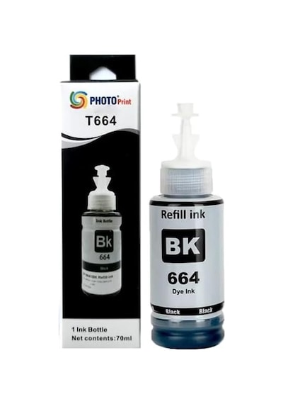 Tr Epson 664 T6641 L565 Uyumlu Siyah İthal Muadil Mürekkep 70 Ml Genel