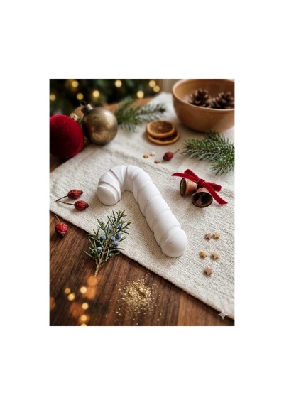 Ministone Kendin Boya Taş Tozu Baston Şeker / Candy Cane Yılbaşı Objesi Ve Hobi Seti 6 Renk Boya + Fırça Hediyeli