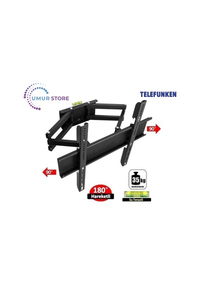 Telefunken D43v850m5cwh 43 Ultrahd Smart Dolby Atmos 32- 55 İnç Çift Kollu Hareketli Lcd Led Tv Askı Aparatı