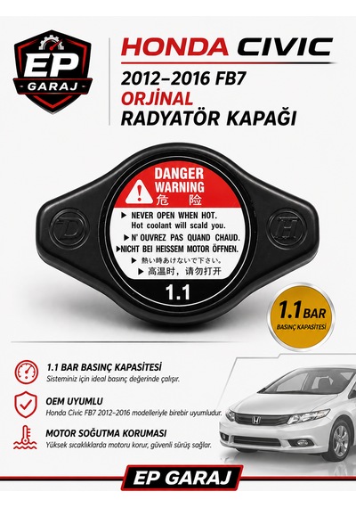 Honda Cıvıc Fb7 2012 2016  Radyatör Kapağı 1.1 Bar