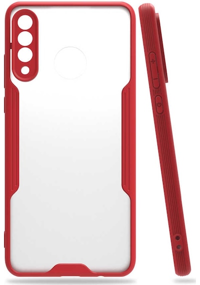 Huawei P30 Lite Kılıf Parfe Kenarları Pastel Renk Silikon Kılıf Kırmızı