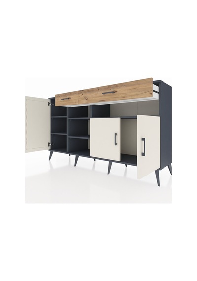 Hyperion Konsol 5 Raflı 2 Çekmeceli 3 Kapaklı 176x44x99 Antrasit- Antrasit-aytaşı/çam Hyperion Konsol 5 Raflı 2 Çekmeceli 3 Kapaklı 176x44x99 Antrasit- Antrasit-aytaşı/çam