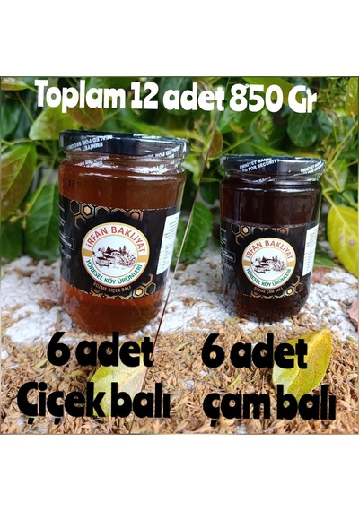 Çam Balı 6 850 Gr Çiçek Balı 6 850 Gr Toplam 12 850 Gr Net 10200 Gr..