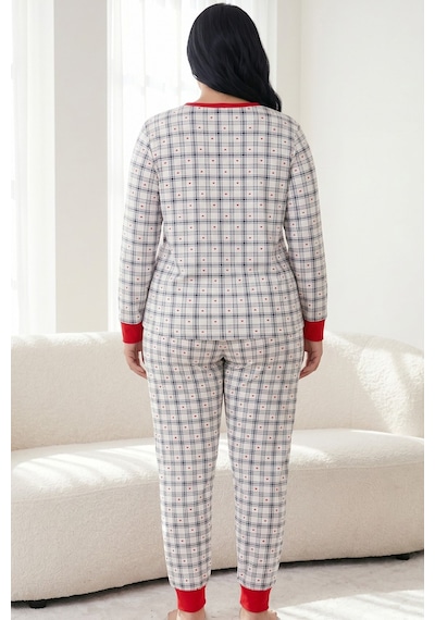 Siyah İnci Pamuklu Likralı Büyük Beden Battal Boy Örme Pijama Takım 26240900 Çok Renkli Siyah İnci Pamuklu Likralı Büyük Beden Battal Boy Örme Pijama Takım 26240900 Çok Renkli