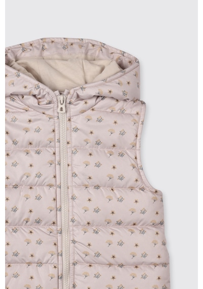 Panço Kız Bebek Desenli Bej Yelek Krem