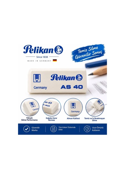 Pelikan As-40 Mükemmel Beyaz Silgi - 3 Adet