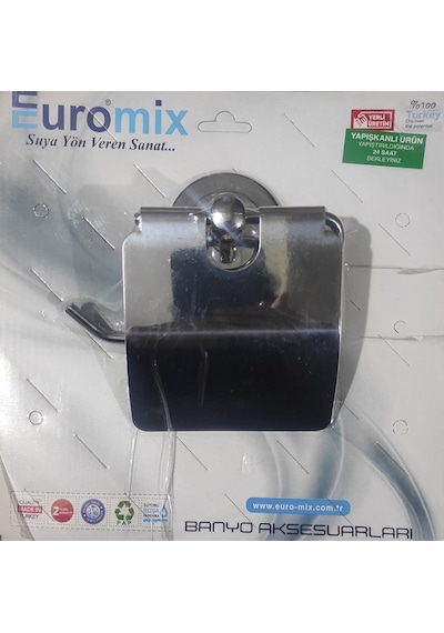 Euromix Tuvalet Kağıtlığı Banyo Wc Askılığı Yapışkanlı -krom Renk Krom