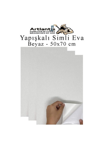 Artlantis Beyaz Yapışkanlı Simli Eva 50x70 Cm 3 Adet