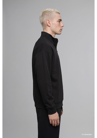 Defacto Boxy Fıt Dik Yaka Skuba Kumaş Uzun Kollu Basic Sweatshirt E9363ax26aubk81 Siyah-bk81