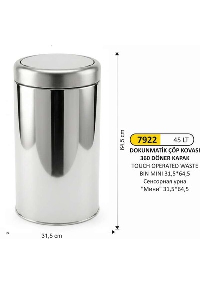 Dolumax Pratik Kapaklı 45 Litre Çöp Kovası