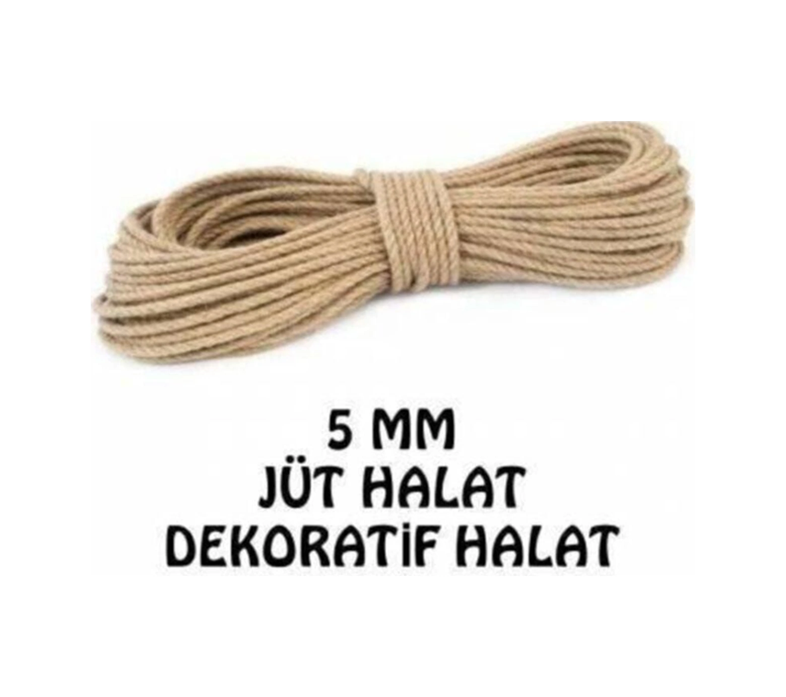 Jüt Halat 5 Mm Dekoratif Jüt Halat 50 Mt.