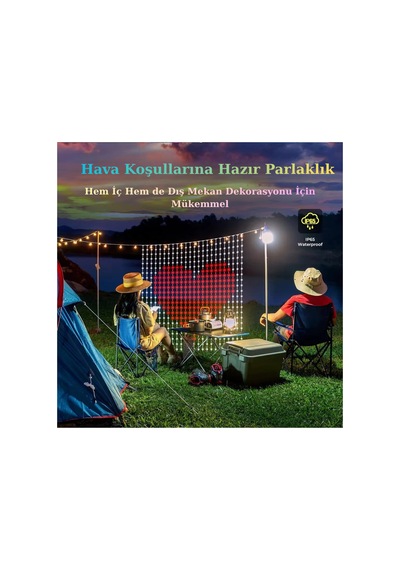 Led Işıklı Akıllı Perde Animasyonlu Uzaktan Kumanda Sevgili Eğlence Parti Yılbaşı 2x2 Mtr 400 Ledli Çok Renkli - 787020464 Çok Renkli