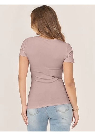 Rooted-kadın Kare Yaka T-shirt & Bluz , Likralı Fitilli Kaşkorse Kumaş Lila Rooted-kadın Kare Yaka T-shirt & Bluz , Likralı Fitilli Kaşkorse Kumaş Lila