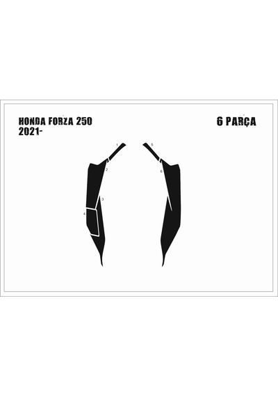 Forza 250 2021-2 Parça Yan Kaplama 6 Parça Siyah 25438273