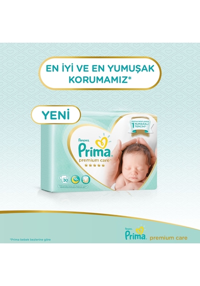Prima Bebek Bezi Premium Care 2 Beden 2 x 60 Jumbo Paket 120 Adet 2'li