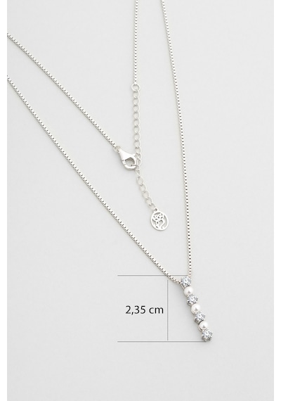 So Chic Marie 18 Ayar Beyaz Altın Kaplama 45 Cm Gümüş İnci Kolye Beyaz