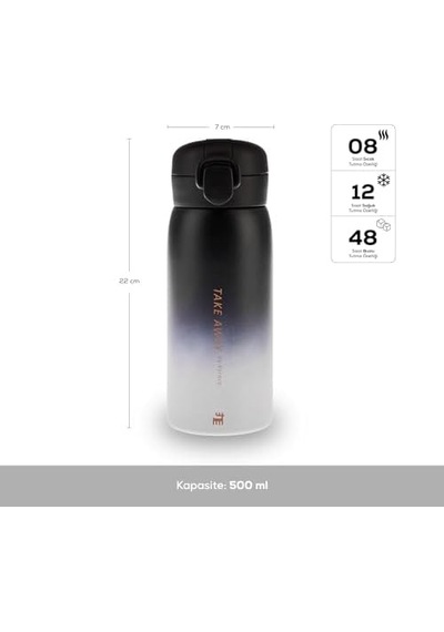 Skyfall Çelik Sızdırmaz Termos 500 Ml Siyah Açık Beyaz 89191361