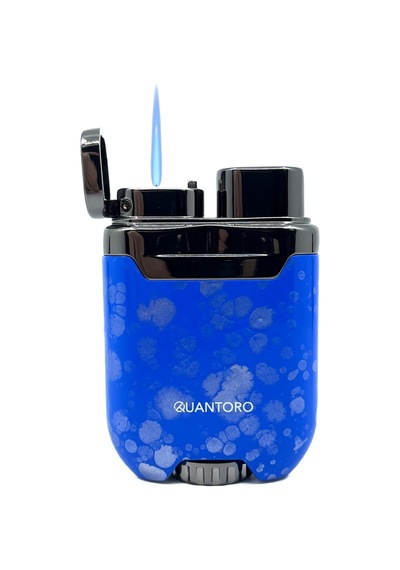 Quantoro Mavi Splash Desen Pürmüz Alevli Çakmak Mavi