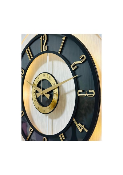 Pey Aksesuar Metal Camlı Duvar Saati 50 X 70 Cm Orta Boy Işıklı Gerçek Cam M51-beyaz-şeffaf-siyah-gold M51-beyaz-şeffaf-siyah-gold