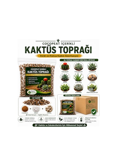 Kaktüs Toprağı Cocopeat Perlit Ve Pomza Katkılı Özel Karışım 5 Litre