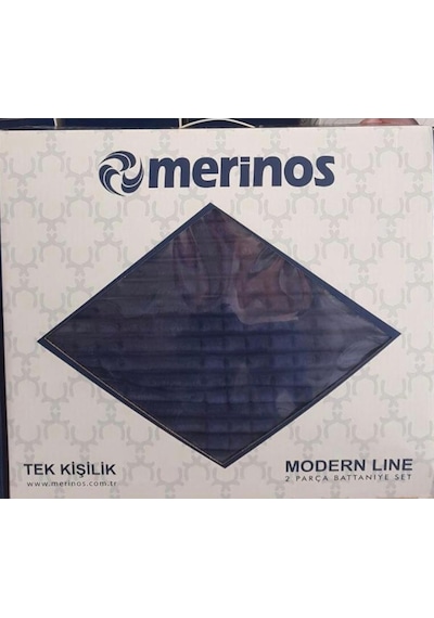 Merinos Modern Line Lacivert Tek Kişilik Battaniye Seti