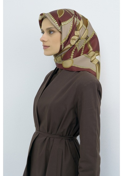 Armine Saf İpek Sura Eşarp-2026 İlkbahar-yaz- 953100d Bordo-taba