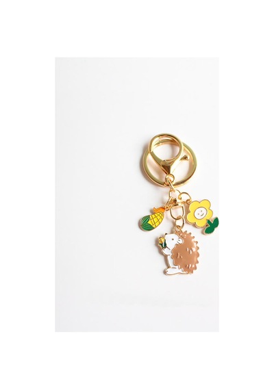 Sevimli Kirpi Metal Charm Anahtarlık Çok Renkli Çok Renkli