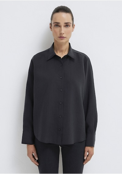 Mavi - Siyah Tencel Gömlek 1211373-900 Siyah