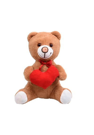 Sevdiklerinize Özel Kalp Tutan. Şirin Peluş Ayıcık - 30 Cm Beyaz