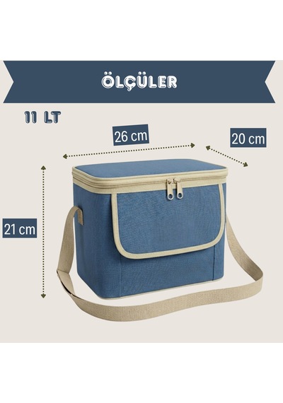 11 Lt Midi Lux Outdoor Kamp Termal Çanta-293 Mavi