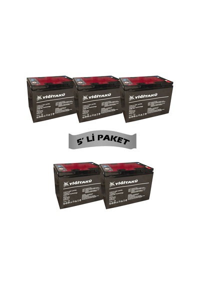 Yiğit Akü 12v 80ah Jel Elektrikli Bisiklet Aküsü 5'li Set