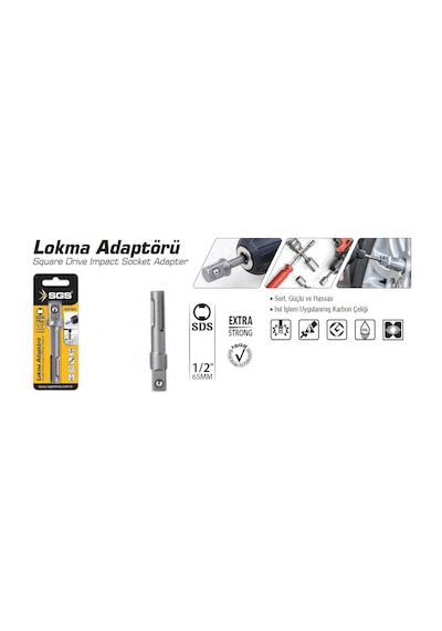 Sgs Lokma Adaptörü 1/2 x 65 Mm ( Sds Uç ) -