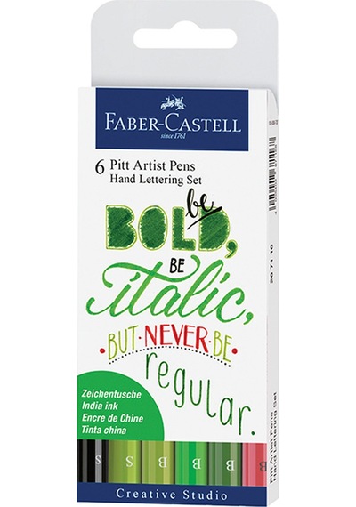 Faber Castell 6'Lı Pitt Artist Pen Kaligrafi Seti Yeşil Tonlar