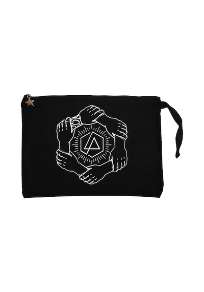 Linkin Park Popular Symbol Siyah Clutch Cüzdan / El Çantası Siyah