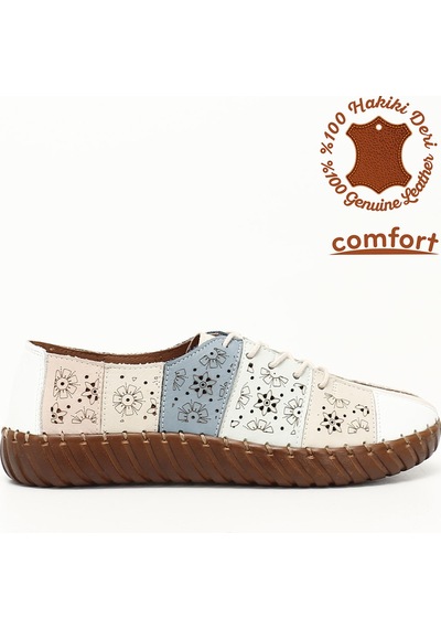 Gönderi(R) Gönderi R Kadın Bej Bağcıklı Hakiki Deri Comfort Ayakkabı Dyza82942603 Bej