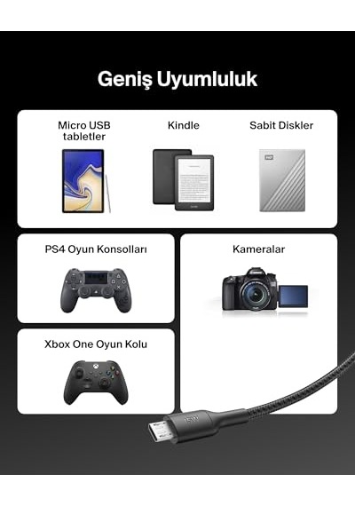 Belkin Eco Usb-c - Micro Usb Kablosu, 1 M, Yumuşak, Örgülü, Esnek Hızlı Şarj Kablosu, Usb-ıf Sertifikalı Type-c Diğer