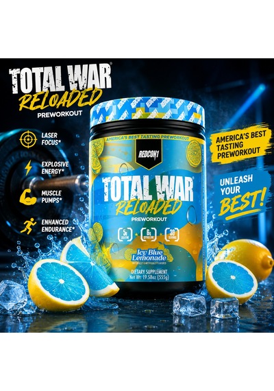 Redcon1 Total War Reloaded Preworkout Icy Blue Lemon 555 G